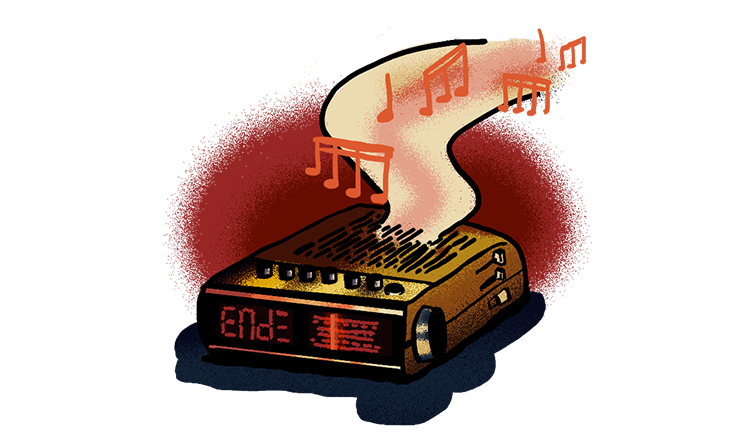  A radio playing music